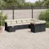 Set canapele de grădină cu perne, 10 piese, negru, poliratan GartenMobel Dekor