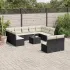 Set canapele de grădină, 12 piese, cu perne, negru, poliratan GartenMobel Dekor