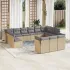 Set mobilier de grădină cu perne, 13 piese, negru, poliratan GartenMobel Dekor
