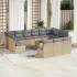 Set mobilier de grădină cu perne, 14 piese, maro, poliratan GartenMobel Dekor