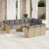 Set mobilier de grădină cu perne, 14 piese, maro, poliratan GartenMobel Dekor