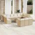 Set mobilier de grădină cu perne, 14 piese, maro, poliratan GartenMobel Dekor