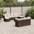 Set canapele de grădină cu perne, 11 piese, negru, poliratan GartenMobel Dekor