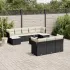 Set canapele de grădină cu perne, 11 piese, negru, poliratan GartenMobel Dekor