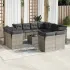 Set canapele de grădină, 12 piese, cu perne, negru, poliratan GartenMobel Dekor