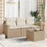 Set mobilier de grădină cu perne, 4 piese, negru, poliratan GartenMobel Dekor