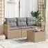 Set mobilier de grădină cu perne, 4 piese, negru, poliratan GartenMobel Dekor