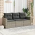 Set canapele de grădină, 3 piese, cu perne, bej, poliratan GartenMobel Dekor