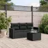 Set mobilier de grădină cu perne, 4 piese, negru, poliratan GartenMobel Dekor