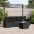 Set mobilier de grădină cu perne, 5 piese, negru, poliratan GartenMobel Dekor