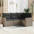 Set mobilier de grădină cu perne, 4 piese, negru, poliratan GartenMobel Dekor
