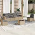 Set canapele de grădină, 7 piese, cu perne, gri, poliratan GartenMobel Dekor