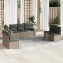 Set canapele de grădină cu perne, 7 piese, negru, poliratan GartenMobel Dekor