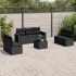 Set mobilier de grădină cu perne, 8 piese, negru, poliratan GartenMobel Dekor