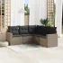 Set mobilier de grădină cu perne, 5 piese, negru, poliratan GartenMobel Dekor
