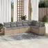 Set canapele de grădină, 7 piese, cu perne, bej, poliratan GartenMobel Dekor
