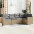 Set mobilier de grădină cu perne, 5 piese, negru, poliratan GartenMobel Dekor