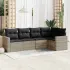 Set mobilier de grădină cu perne, 5 piese, negru, poliratan GartenMobel Dekor