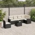 Set canapele de grădină, 7 piese, cu perne, gri, poliratan GartenMobel Dekor