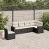 Set mobilier de grădină cu perne, 6 piese, negru, poliratan GartenMobel Dekor