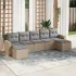 Set canapele de grădină cu perne, 7 piese, negru, poliratan GartenMobel Dekor