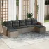 Set canapele de grădină cu perne, 7 piese, negru, poliratan GartenMobel Dekor