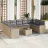 Set canapele de grădină cu perne, 10 piese, negru, poliratan GartenMobel Dekor