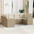 Set mobilier de grădină cu perne, 6 piese, negru, poliratan GartenMobel Dekor