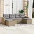 Set mobilier grădină cu perne, 6 piese, gri, poliratan GartenMobel Dekor