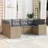 Set mobilier de grădină cu perne, 6 piese, negru, poliratan GartenMobel Dekor