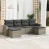 Set mobilier grădină cu perne, 6 piese, gri, poliratan GartenMobel Dekor