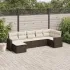 Set canapele de grădină, 7 piese, cu perne, bej, poliratan GartenMobel Dekor