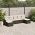 Set canapele de grădină cu perne, 7 piese, negru, poliratan GartenMobel Dekor