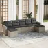 Set canapele de grădină cu perne, 7 piese, negru, poliratan GartenMobel Dekor
