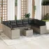 Set canapele de grădină cu perne, 10 piese, negru, poliratan GartenMobel Dekor