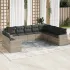 Set canapele de grădină cu perne, 10 piese, negru, poliratan GartenMobel Dekor
