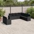 Set mobilier de grădină cu perne, 9 piese, negru, poliratan GartenMobel Dekor