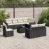 Set mobilier de grădină cu perne, 9 piese, negru, poliratan GartenMobel Dekor