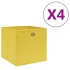 Cutii depozitare cu capac, 4 buc., negru, 28x28x28 cm GartenMobel Dekor