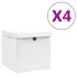 Cutii depozitare cu capac, 4 buc., negru, 28x28x28 cm GartenMobel Dekor