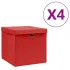 Cutii depozitare cu capac, 4 buc., negru, 28x28x28 cm GartenMobel Dekor