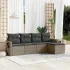 Set mobilier de grădină cu perne, 5 piese, negru, poliratan GartenMobel Dekor