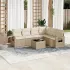 Set canapele de grădină cu perne, 7 piese, negru, poliratan GartenMobel Dekor