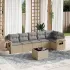 Set canapele de grădină cu perne, 7 piese, negru, poliratan GartenMobel Dekor