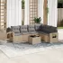Set canapele de grădină cu perne, 7 piese, negru, poliratan GartenMobel Dekor