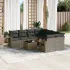 Set mobilier de grădină cu perne, 9 piese, negru, poliratan GartenMobel Dekor
