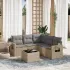 Set canapele de grădină cu perne, 6 piese, bej, poliratan GartenMobel Dekor