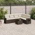 Set canapele de grădină cu perne, 7 piese, negru, poliratan GartenMobel Dekor