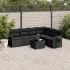 Set canapele de grădină cu perne, 7 piese, negru, poliratan GartenMobel Dekor