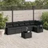 Set canapele de grădină cu perne, 7 piese, negru, poliratan GartenMobel Dekor